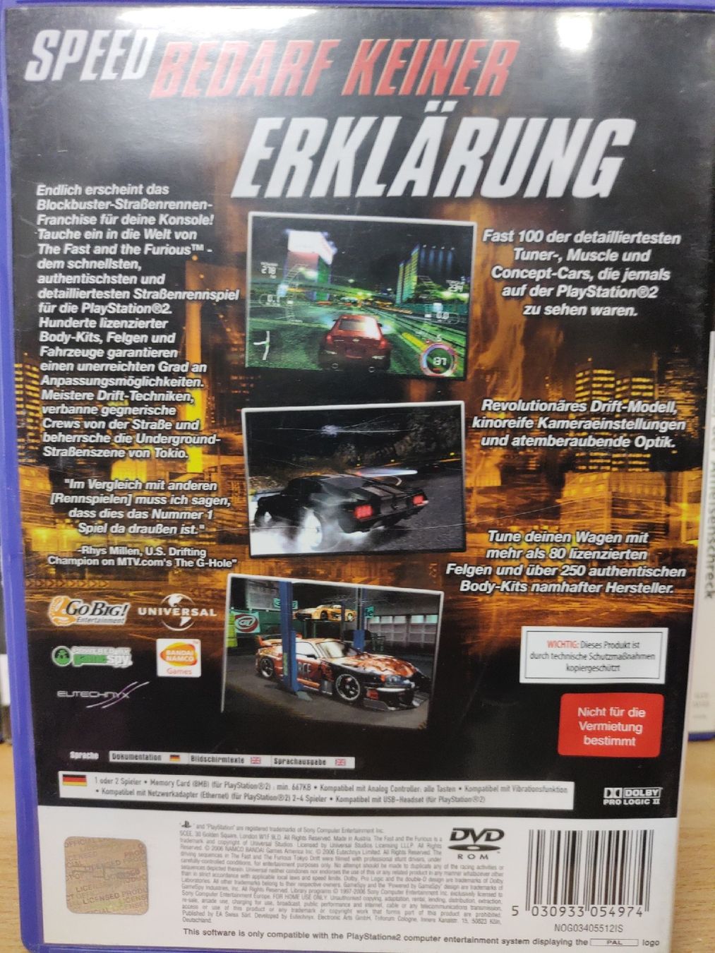 Sony Giochi: Fast and Furious PS2 -  – Usato da Fribourg venduto da PastGame 1
