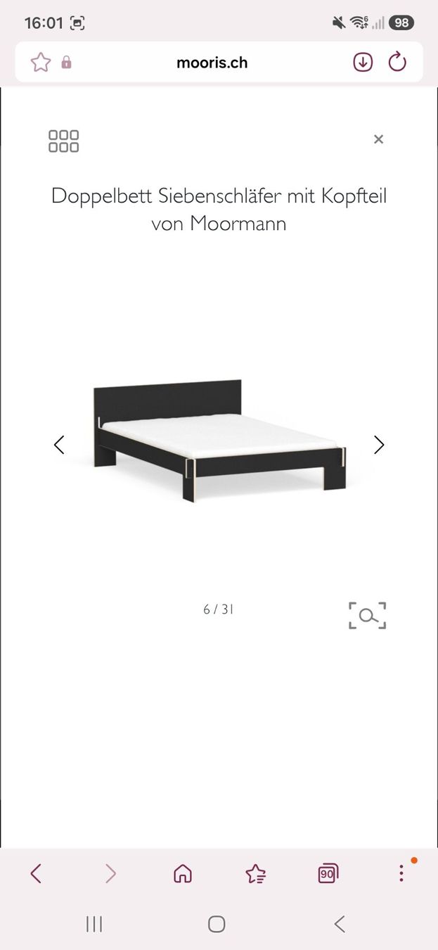 Moormann Betten: Doppelbett Siebenschläfer Moormann mit Kopfteil gebraucht – Gebraucht aus Zürich von lom_lhd7 1