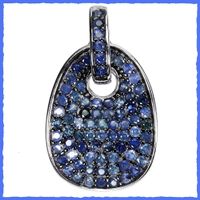 ♛ Saphir Anhänger 925 Silber ohne Kette