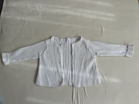 White baby cardigan, 12M, Jacadi Paris
