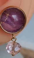 Elegante Ohrringe mit violettem Stein und Glasperle, neu 💎