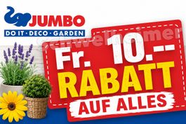 Fr. 10.-- Rabatt bei Jumbo ab Fr. 50.-- auf ALLES