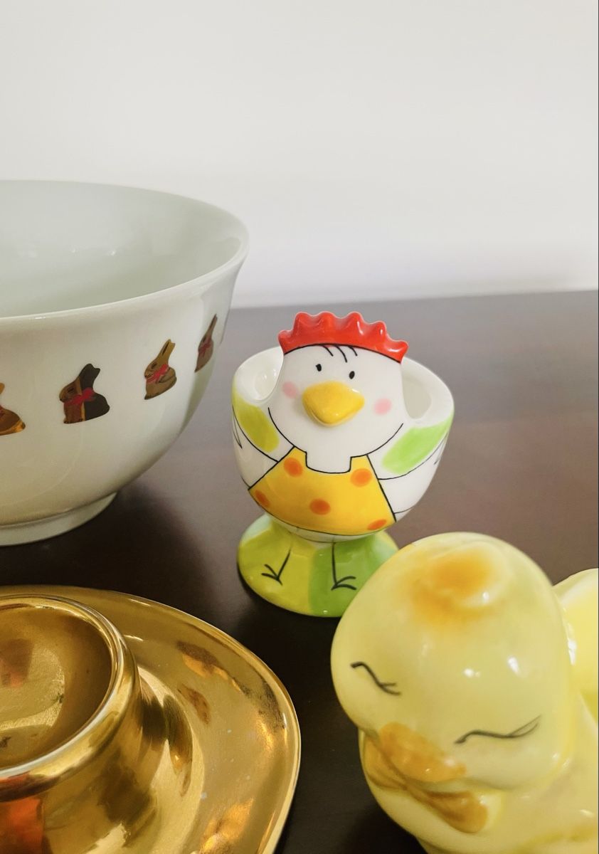 Altre Stoviglie: Süsses Oster-Set: Schüssel, Eierbecher, goldige Halter! – Nuovo (secondo la descrizione) da Au ZH venduto da Jaggy4 3