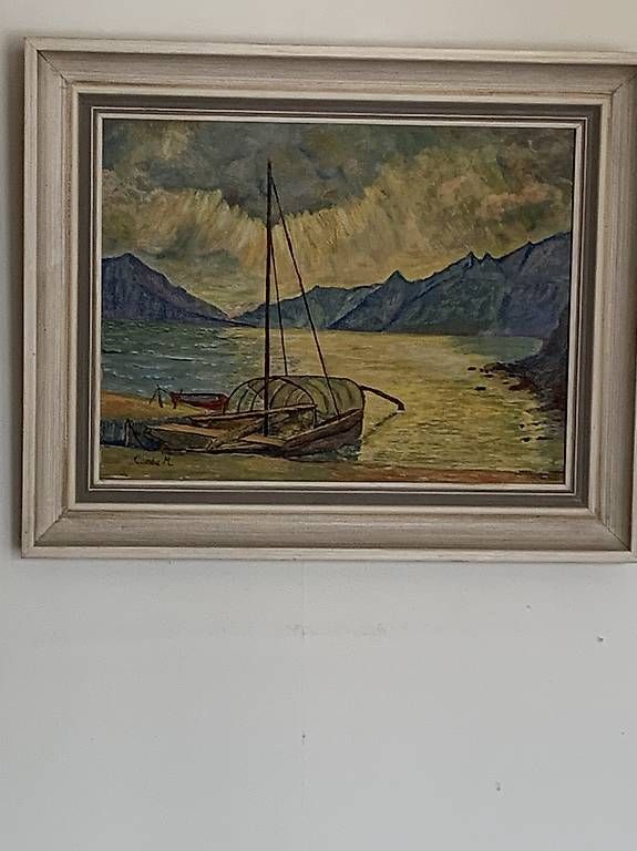 Dipinti: Tableau barque sur lac Léman – Usato da Renens VD venduto da the_j68r