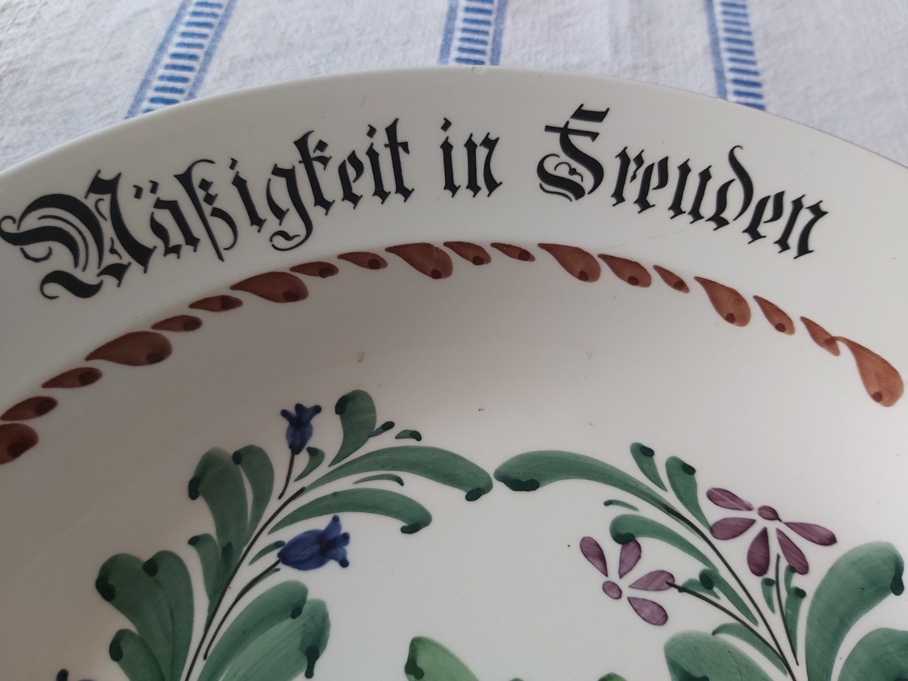 Ciotole: Zell Keramik Wandteller, Schale mit Spruch – Usato da Bern venduto da aronari 1
