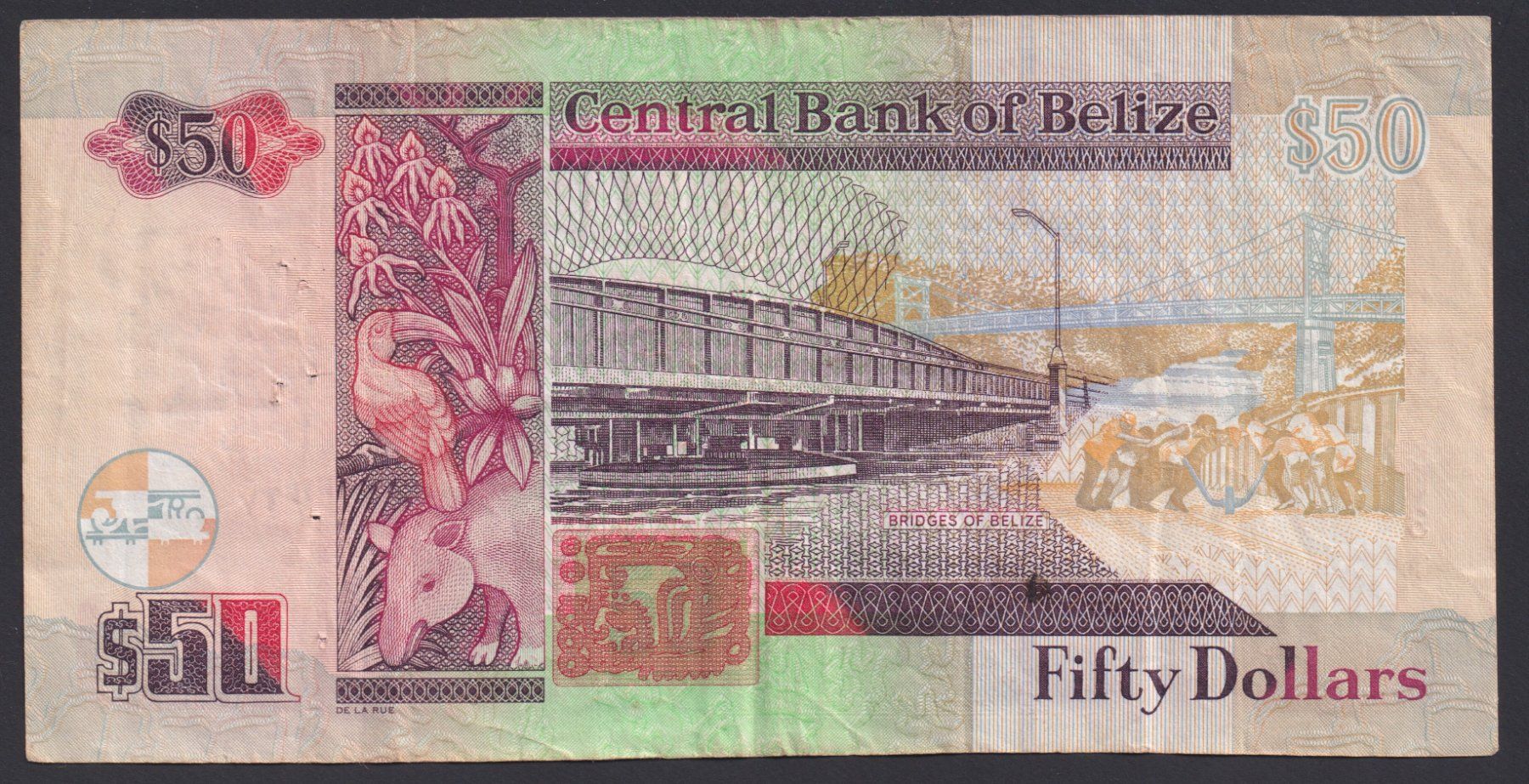 Banknoten: Belize 50 Dollars 2016 – Gebraucht aus Brugg AG von banknoten_muesli 1