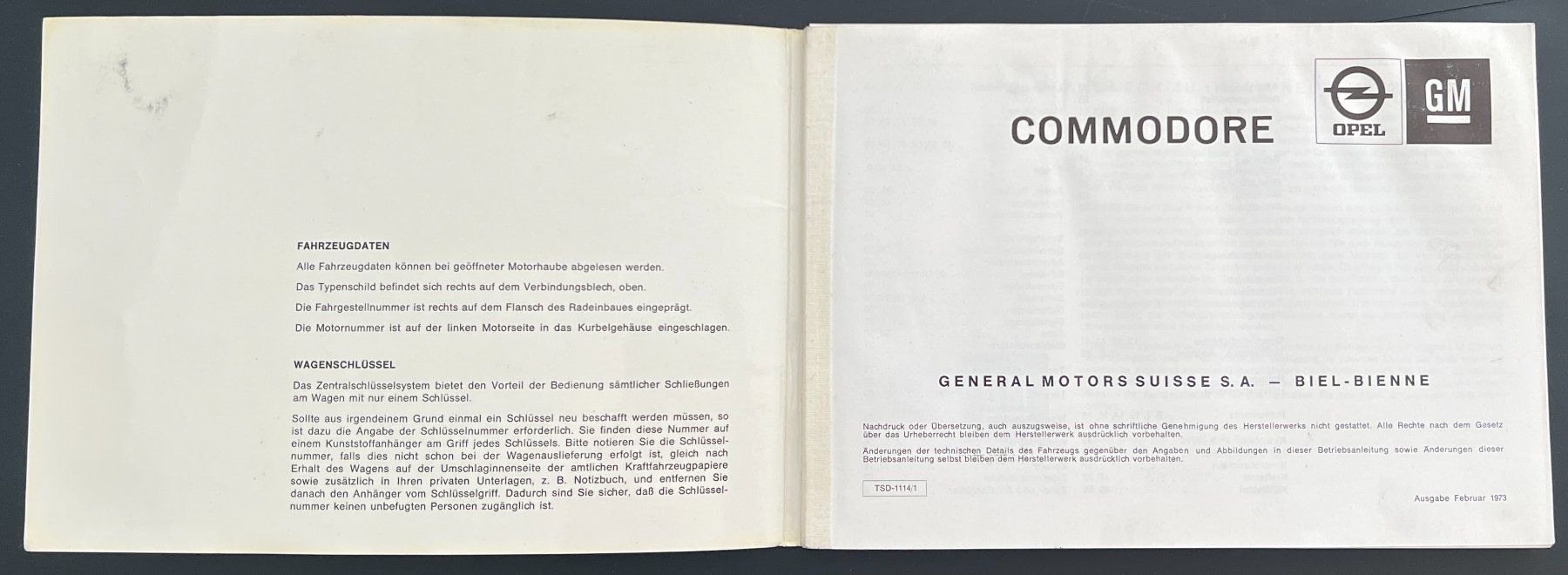 Libri: Opel Commodore B Betriebsanleitung – Usato da Thun venduto da Cravatte 1