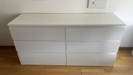 MALM commode 6 tiroirs, blanc 160x78 cm