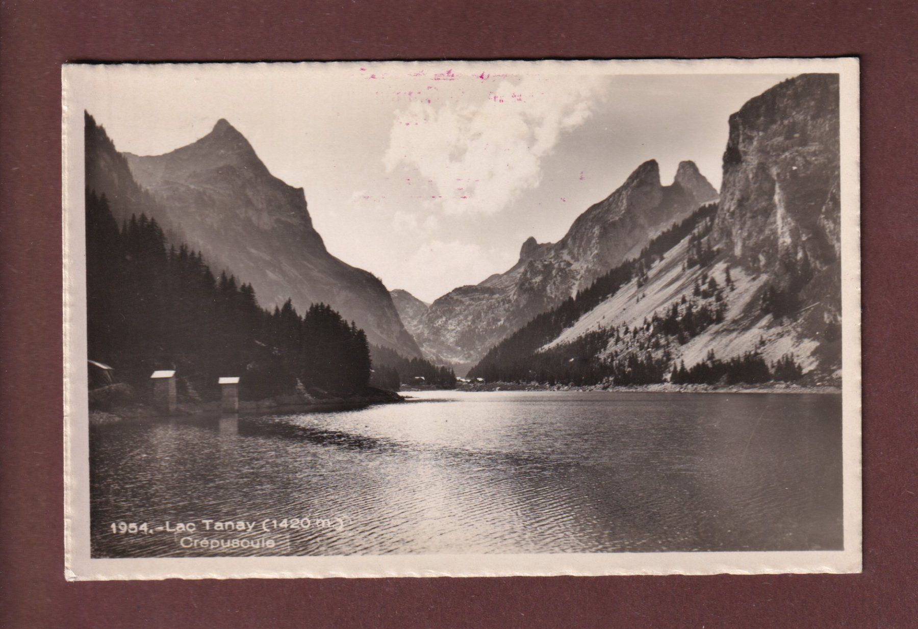 Ansichtskarten: LAC TANAY - Crépuscule - 1949 – Gebraucht aus Pully von nicecards-shop