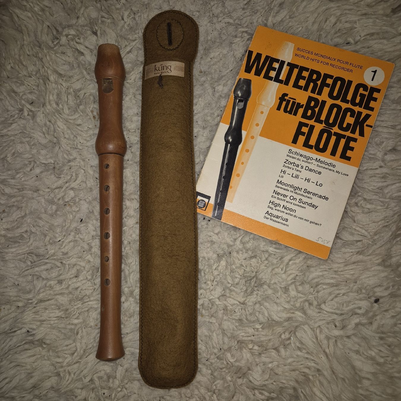 Strumenti musicali: Küng Blockflöte mit Etui und Liederbuch – Usato da Oberdorf BL venduto da Jea1980