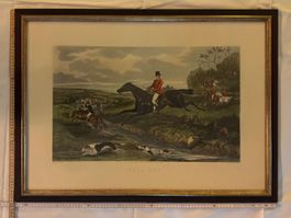 Original Lithographie "Full Cry" im Rahmen