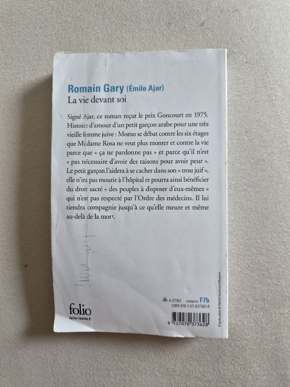 Libri: La vie devant soi Roman Gary Folio Taschenbuch  – Usato da Uznach venduto da rir_k7xb 1
