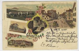 22.9.1900 Gruss aus BAAR  ZG/rar 5.Bild-Litho/Rarität