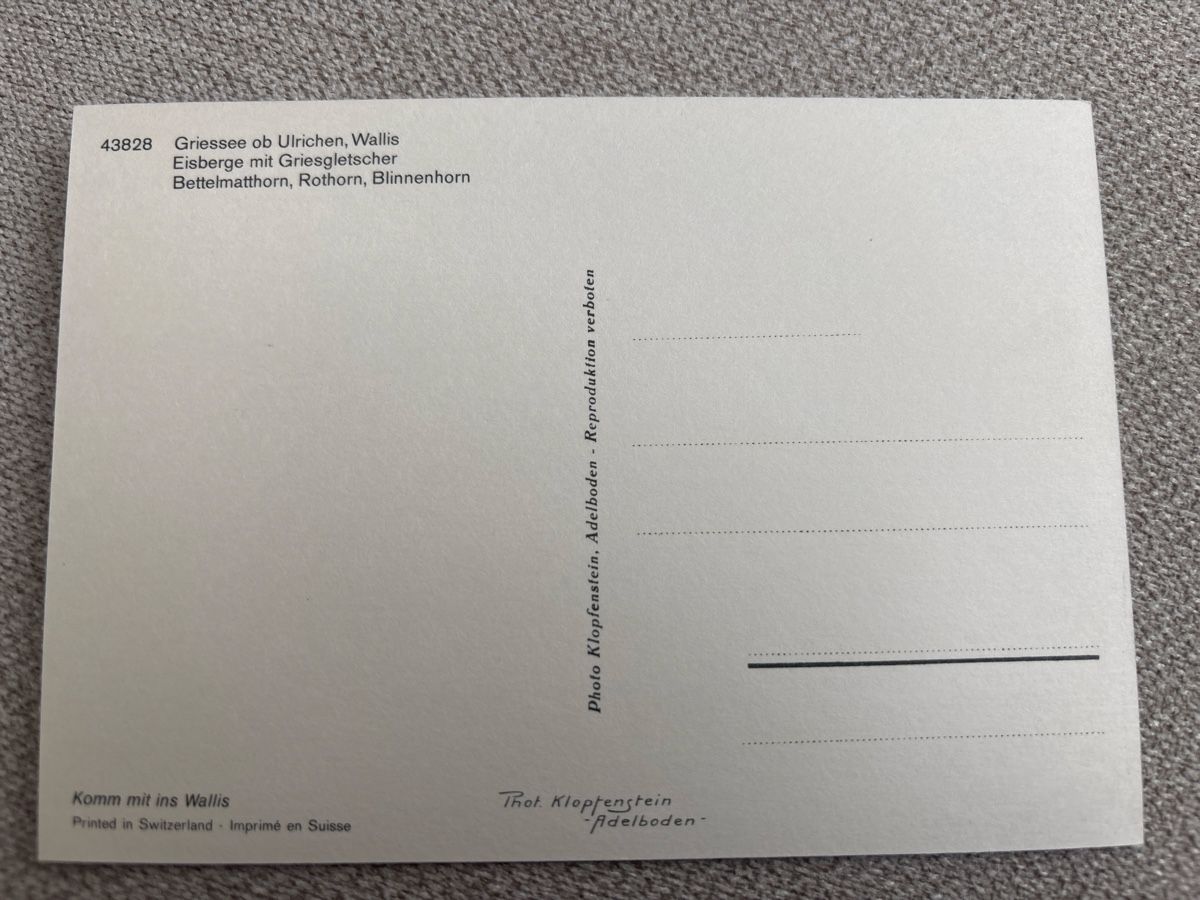 Cartoline postali: Alte Ansichtskarte Griessee ob Ulrichen, Wallis – Nuovo (secondo la descrizione) da Termen venduto da rowi13 1