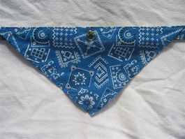 Leder - Halsband Bandana blau