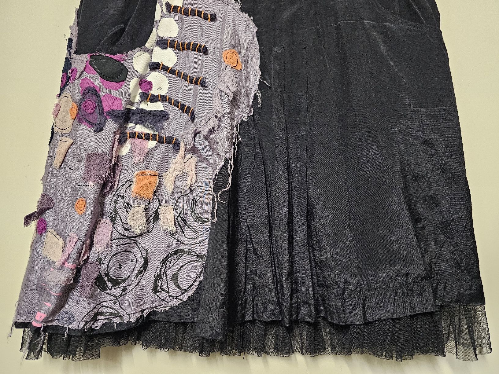 Desigual Röcke: Jupe Desigual/Originale/Noire/Tissu Patchwork/Tulle/T:40 – Gebraucht aus Basel von Paloma6261 3