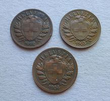 Lot ++ 2 Rappen 1902, 1903, 1904,  seltene Jahrgänge