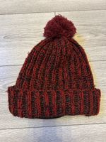 Bonnet d'hiver bordeaux/noir, doublure polaire