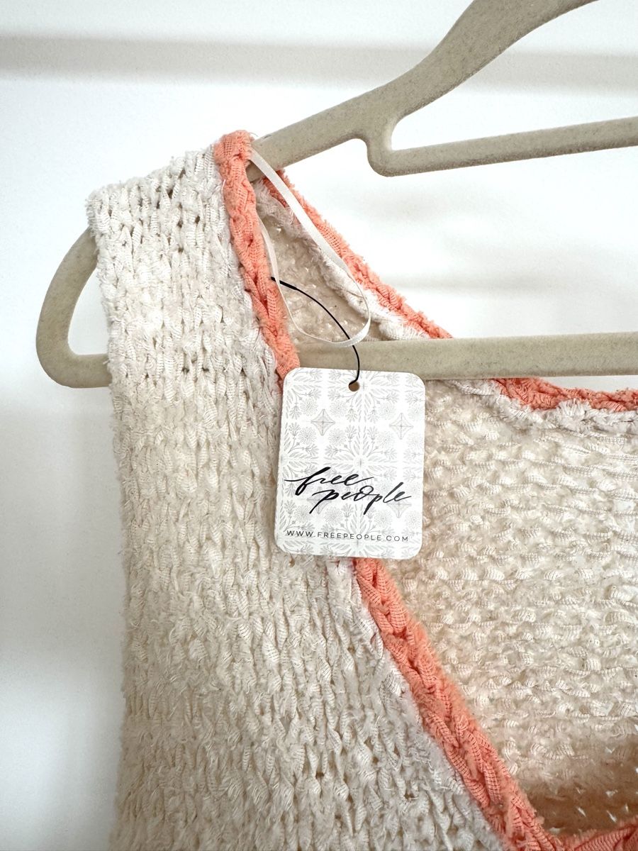 Top: Free People Cream knitted vest – Nuovo e nell'imballaggio originale da Zürich venduto da di_archive 1
