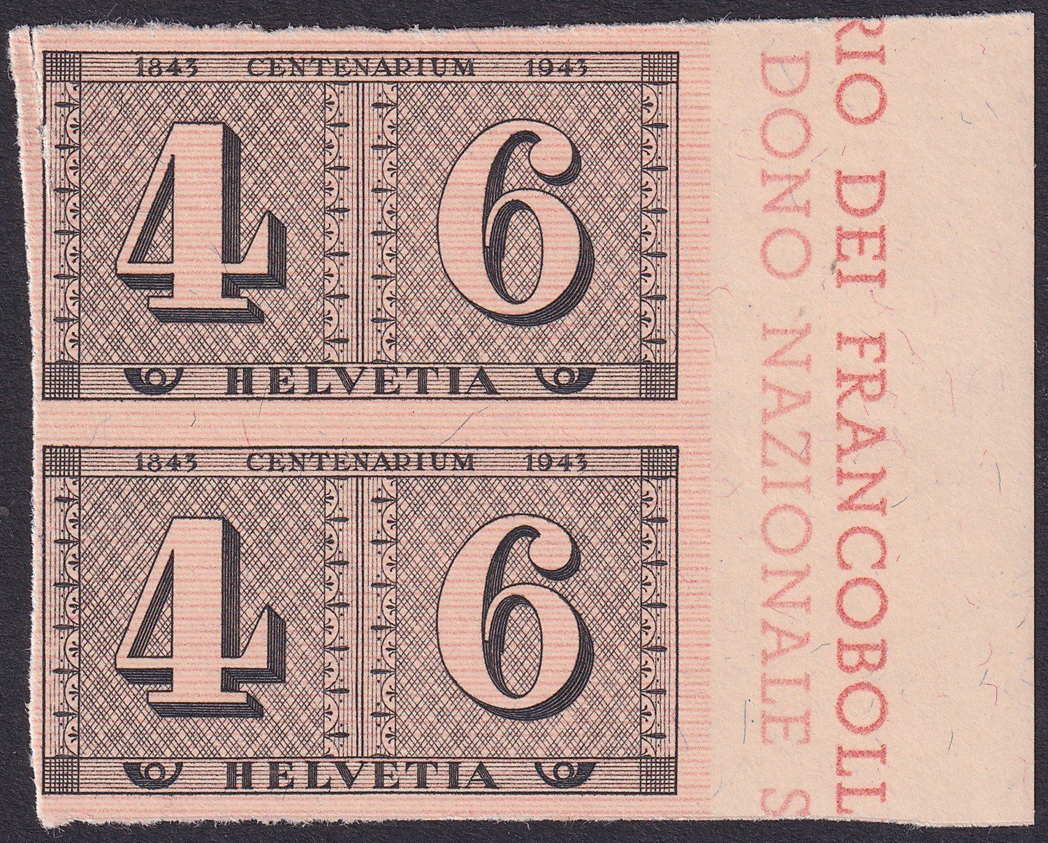 Tutti i francobolli: 1943, W15 (Luxussblatt) Bogenausschnitt postfrisch ** – Usato da Sursee venduto da Luzernerraute
