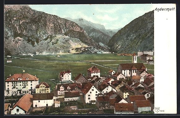 Cartes postales: Andermatt, Teilansicht des Ortes mit Kir – D'occasion à Berlin par bartko-reher
