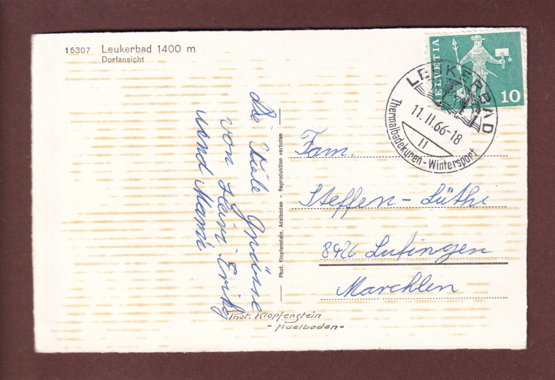 Cartes postales: LEUKERBAD - 1966 – D'occasion à Pully par nicecards-shop 1