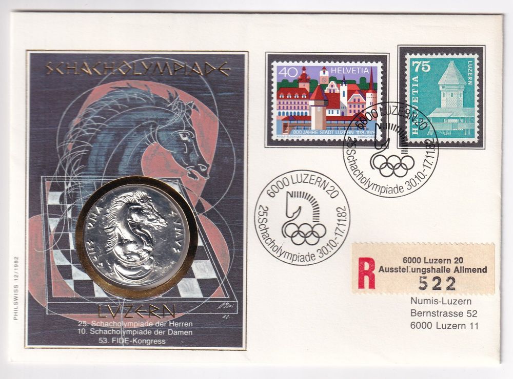 Münzenbrief Schacholympiade 1982 Kaufen auf Ricardo