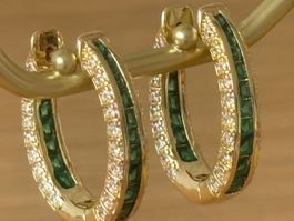 Luxus Elegante Creolen Ohrstecker Ohrschmuck Farbe:Gold/Grün