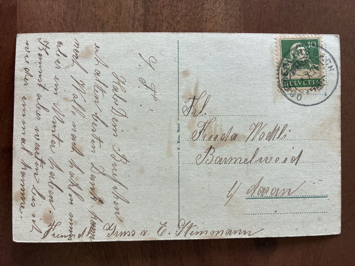 Cartoline postali: Ansichtskarte Schweiz von Obererlinsbach SO – Usato da Oftringen venduto da Cla.vD.74 1