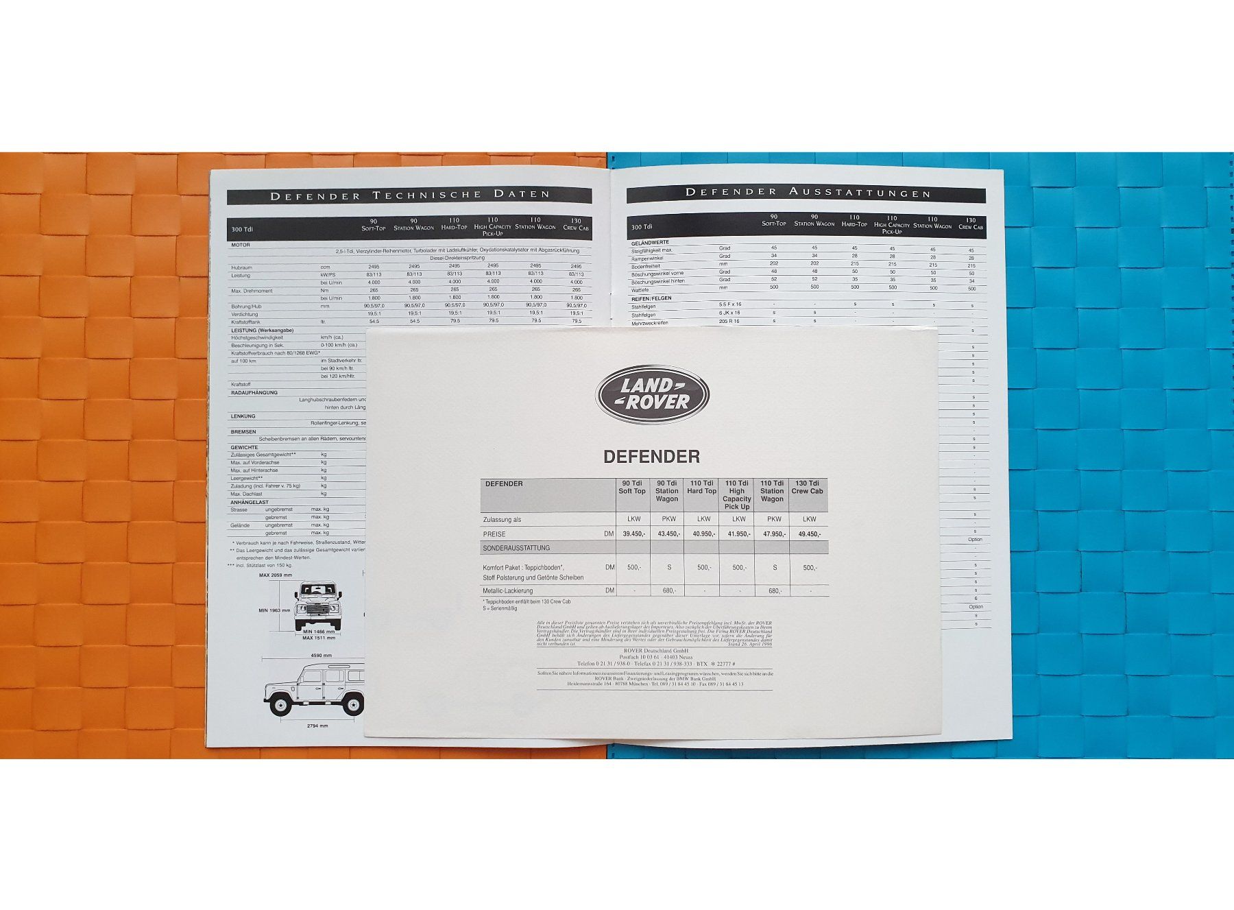 Zeitschriften & Magazine: LAND ROVER DEFENDER 1996 - Prospekt / Katalog – Gebraucht aus Viganello von CARLiteratur 3