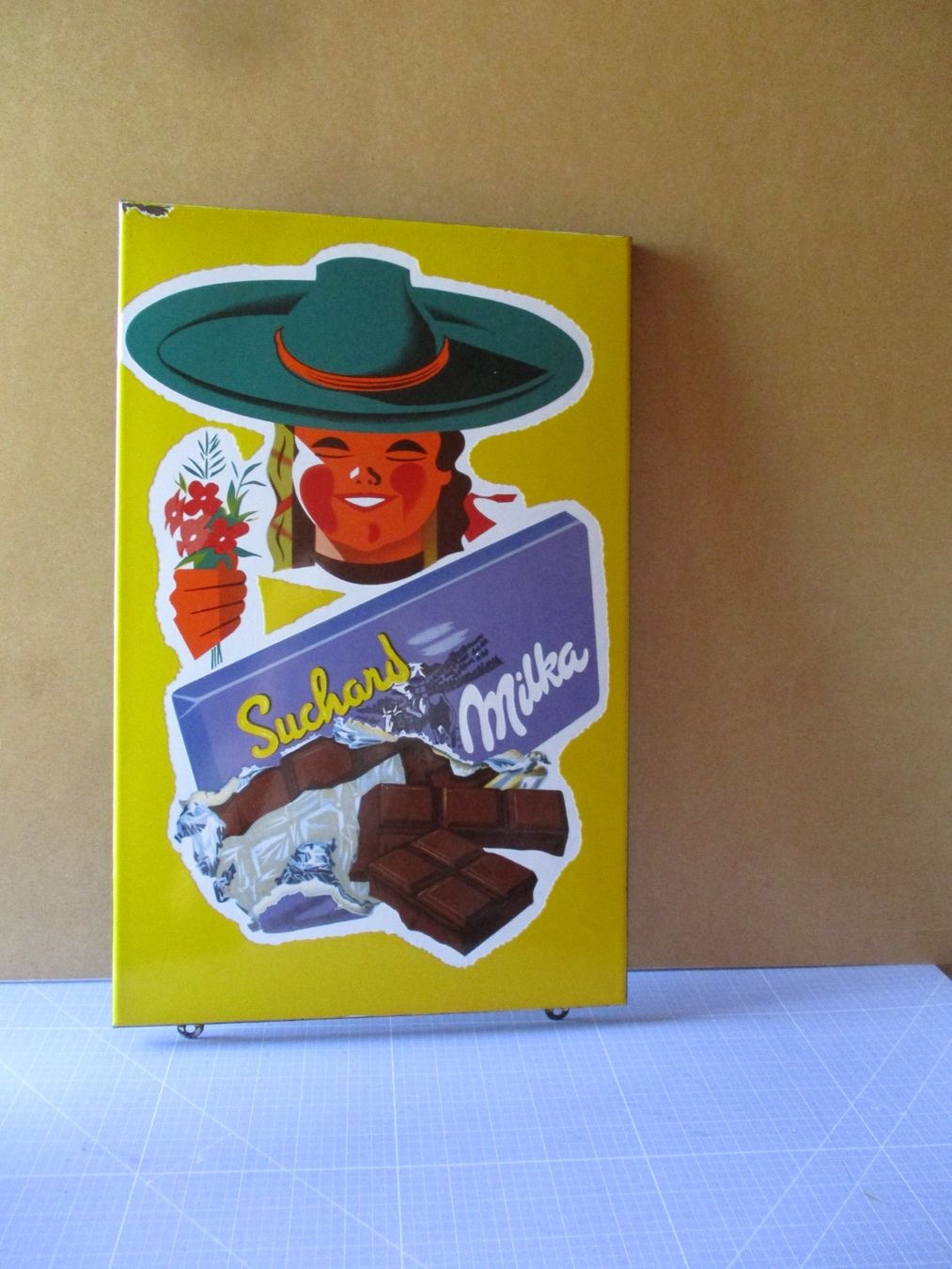 Suchard Schilder: Milka Suchard  Emailschild - ca. 47 x 30 cm – Gebraucht aus Ottikon Gossau ZH von