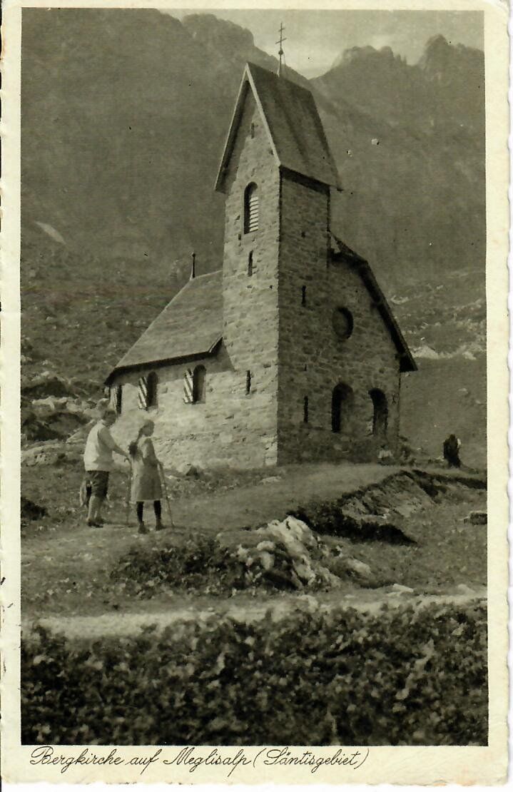 Cartoline postali: Bergkirche auf Meglisalp  1937 – Usato da Hochdorf venduto da Ziegel-16