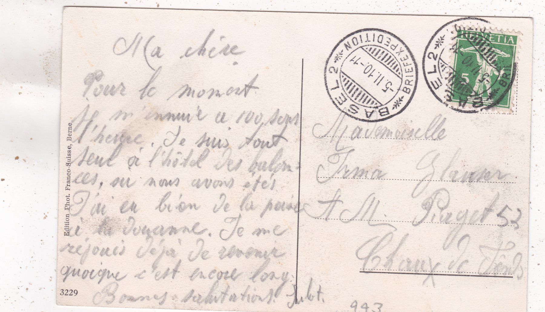 Cartoline postali: Basel Bundesbahnhof 1910 – Usato da Herisau venduto da Lisegrat2008 1