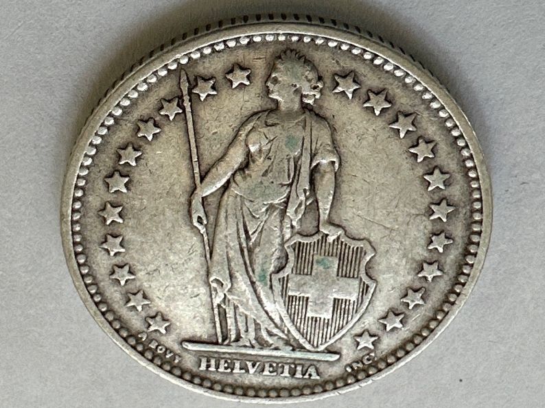 Alle Münzen: 2Fr, Silber 1901 – Gebraucht aus Erlach von gubbe1 3