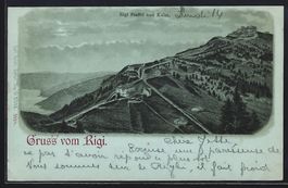 Mondschein-Lithographie Rigi, Blick auf 