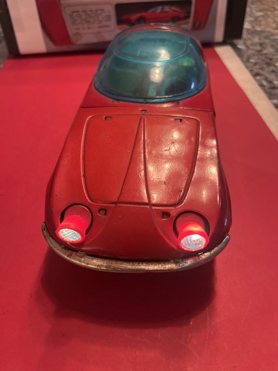 Voiture Mécanique En Tôle BRUPER France - 18 Cm, Bleue, RARE - Pour Restauration