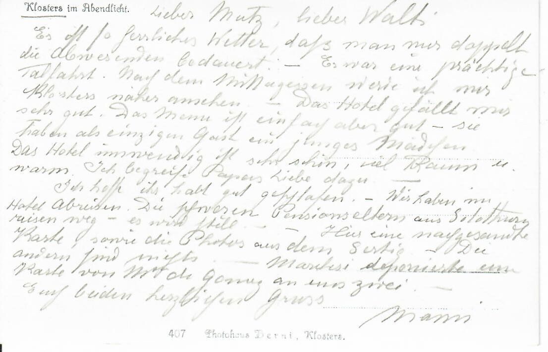 Cartoline postali: Klosters – Usato da Hochdorf venduto da Ziegel-16 1