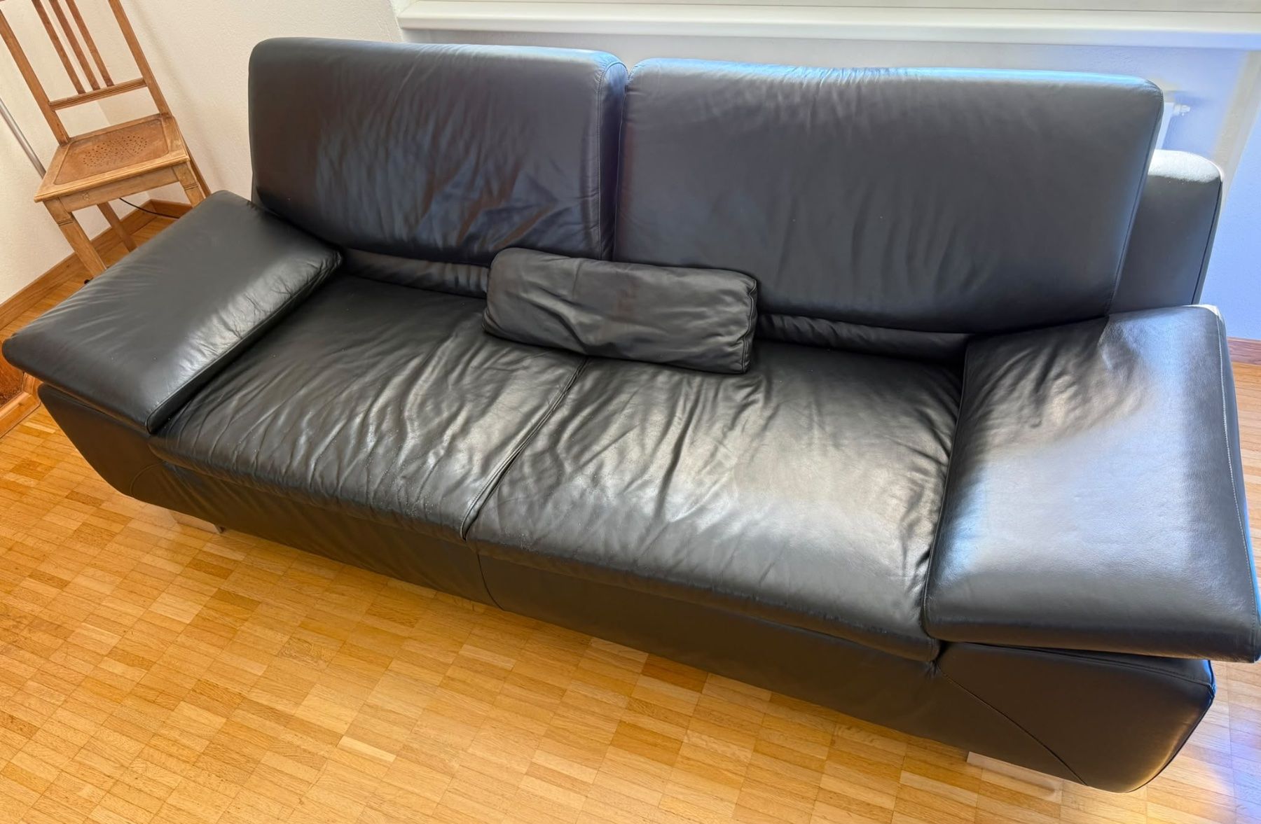 Divani: schwarzes Ledersofa 3-teilig – Usato da Holzhäusern ZG venduto da mey_s976 2