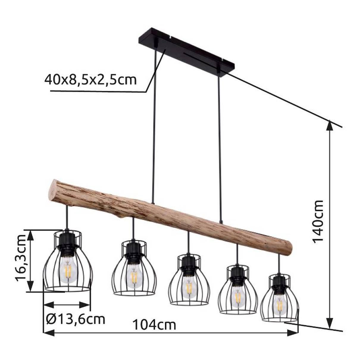 Lustres & lampes de plafonds: Pendelleuchte, Holz, 104 cm x 14 cm – Neuf (Voir description) à Kreuzlingen par Smart-Light 5
