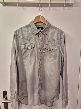 G-Star RAW Denim Hemd Tacoma - Gr. M, hellgrau