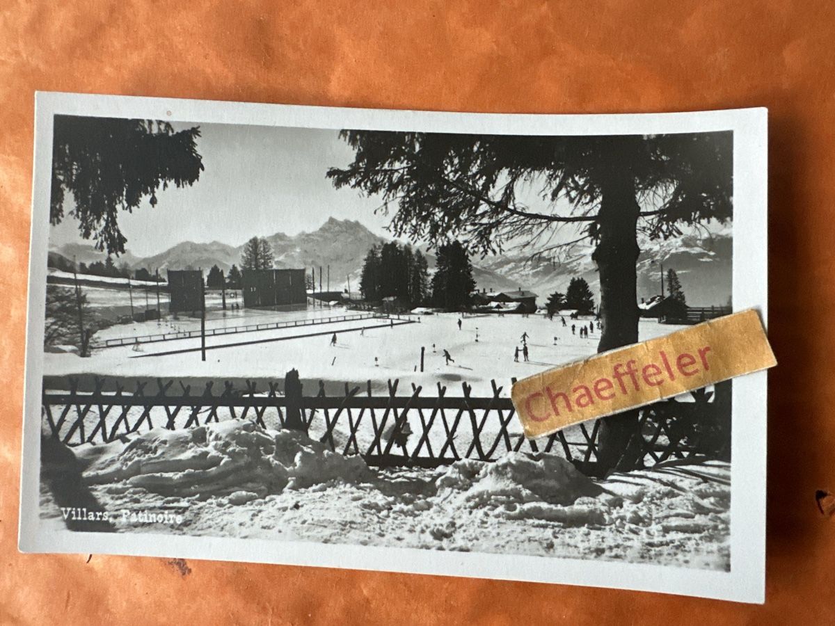 Cartes postales: Villars, Eispark - Winter Nostalgie Postkarte  – D'occasion à Zürich par Chaeffeler