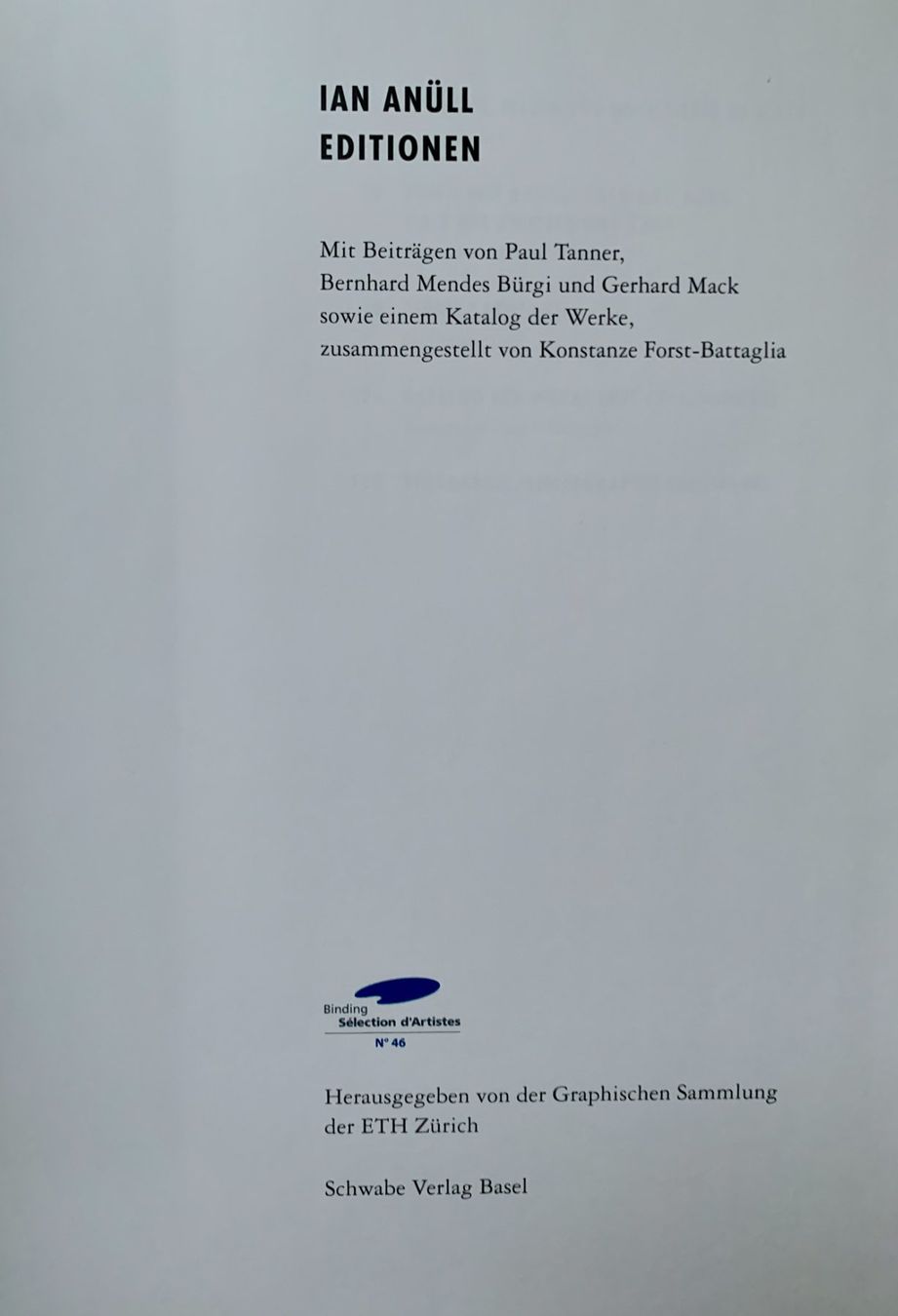 Libri: Ian Anüll - Editionen – Usato da Regensdorf venduto da JoergR 2