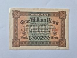Reichsbanknote über Eine Million Mark vom 20. Februar 1923 