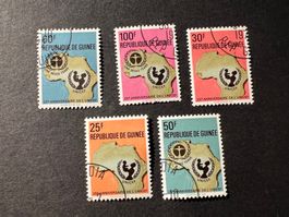 Guinee UNICEF 25 Ann African Map stamps set 1971gest. (E884)