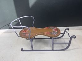 Dekorativer Kinderschlitten, Vintage Holzschlitten, Top!