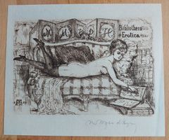 Exlibris M. M. von d. Hayden - Original Radierung Erotik