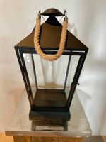 Edle Gartenlaterne in schwarz/Metall und Glas/Neu/OVP
