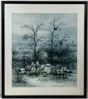 Ivan Lackovic (1932-2004) Grosse Winter Szene - Druck