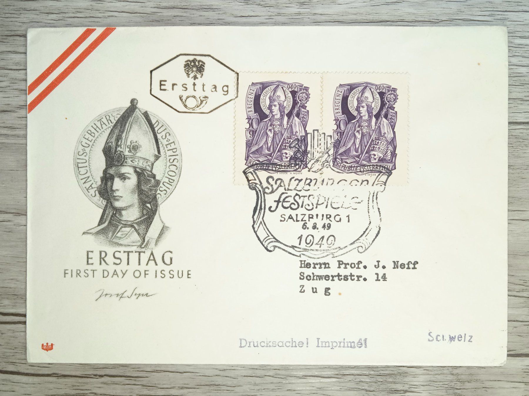 Tutti i francobolli: TR80 Enveloppe + Timbre Autriche 1949 – Usato da Cousset venduto da Patrick_Collections