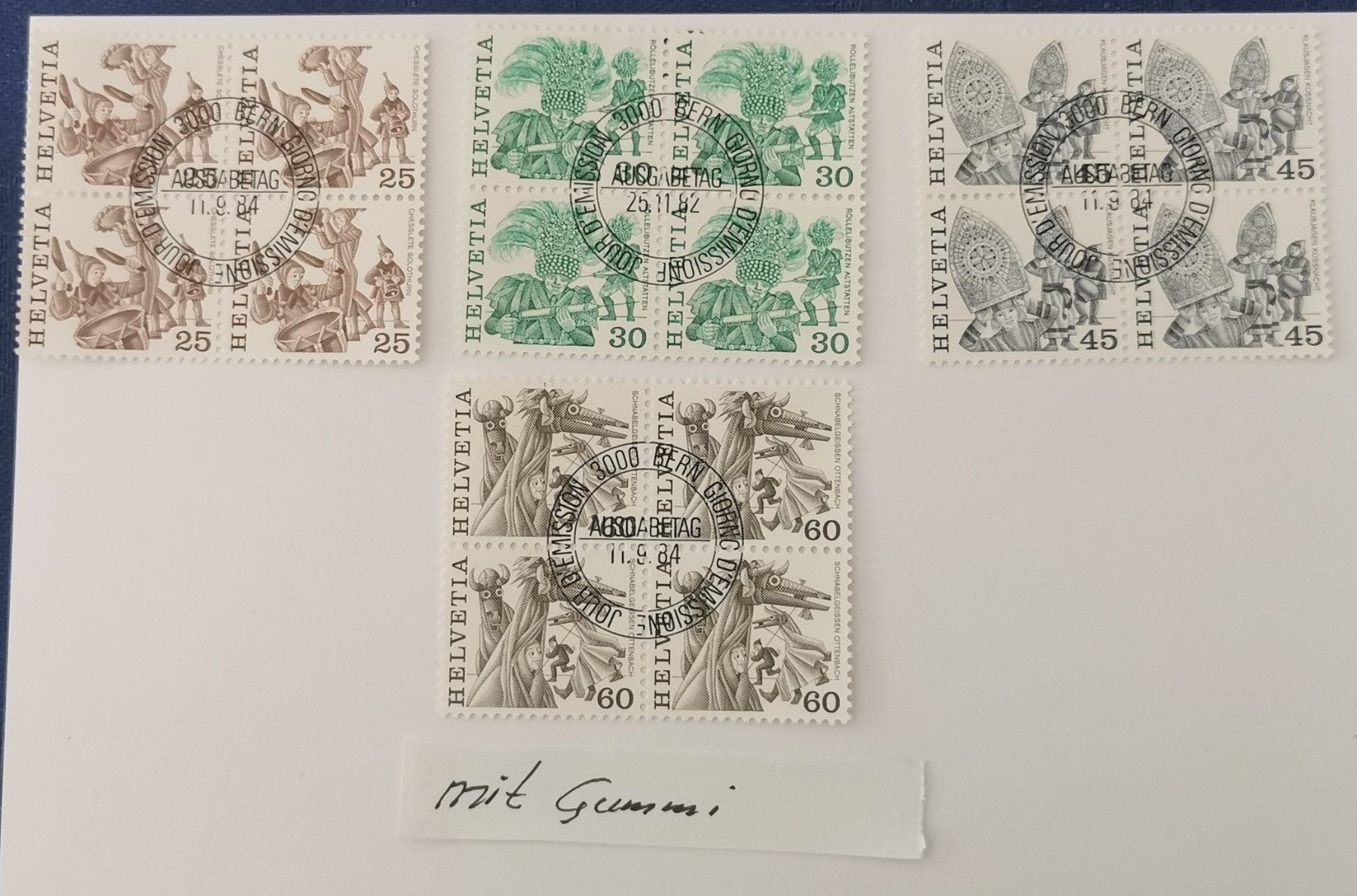 Tous les timbres: 1982/84 – Neuf (Voir description) à Aadorf par Chnorli-Furz